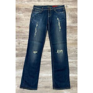 Vigoss Straight Jeans Y2K Distressed Sz 9/10